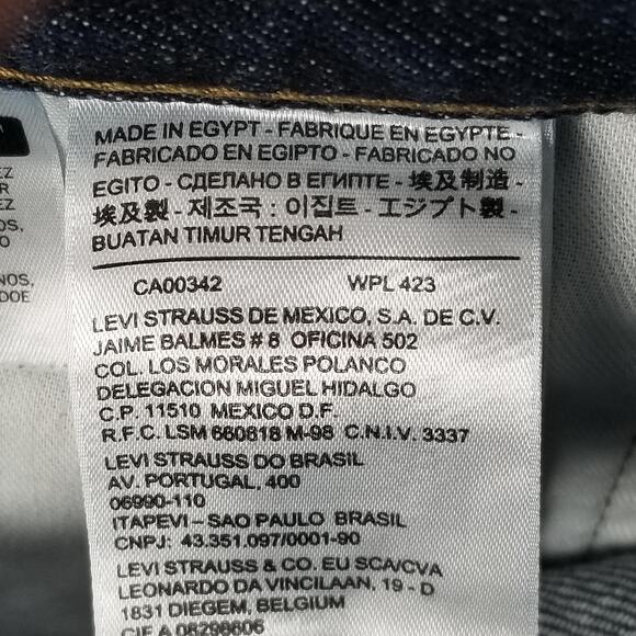 Levis 514 Jeans Mens 42x30 Blue Straight Leg 100% Cotton Zip Fly Classic Denim - Picture 13 of 14